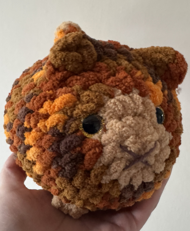 Handmade &amp; Crocheted Loaf Cat - Ginger Autumnal Colours 