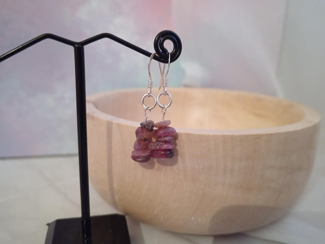 Pink tourmaline earrings
