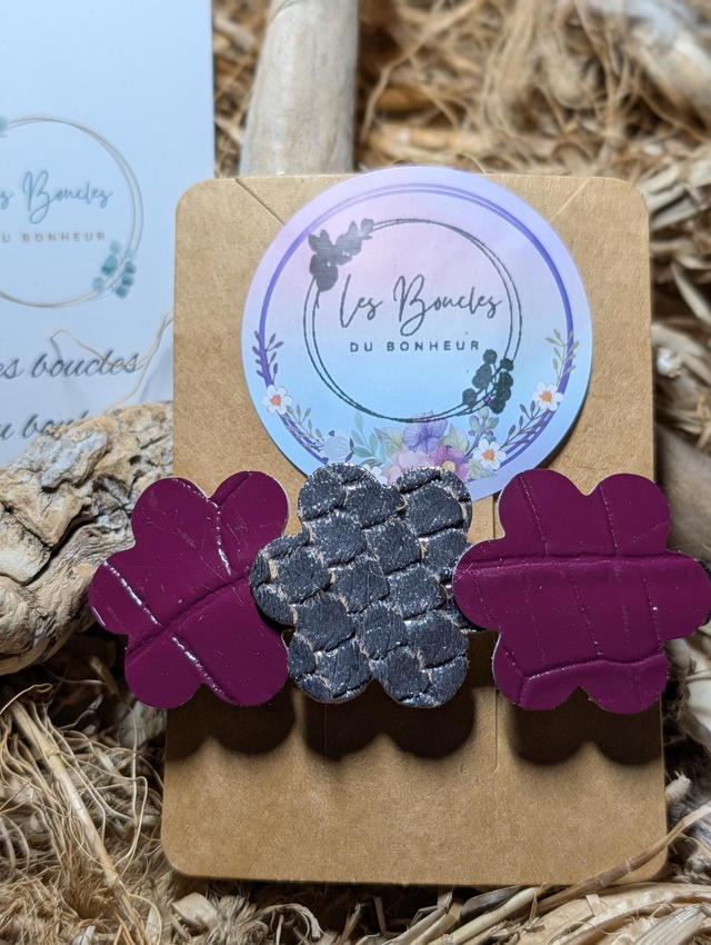 Barrette aubergine gris b010