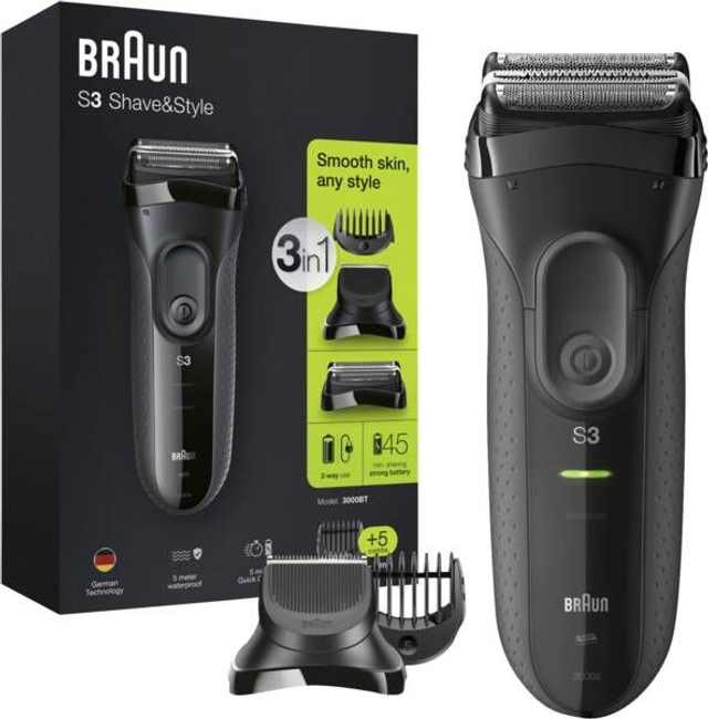 Braun Personal Care Rasierer 3000BT b Shave&Style Series 3 Schwarz