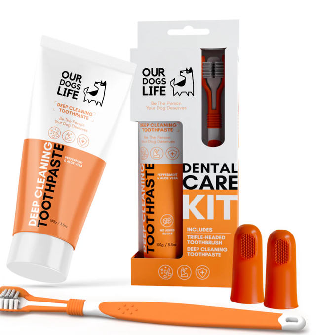 OurDogsLife - Dog Toothpaste and Toothbrush Set
