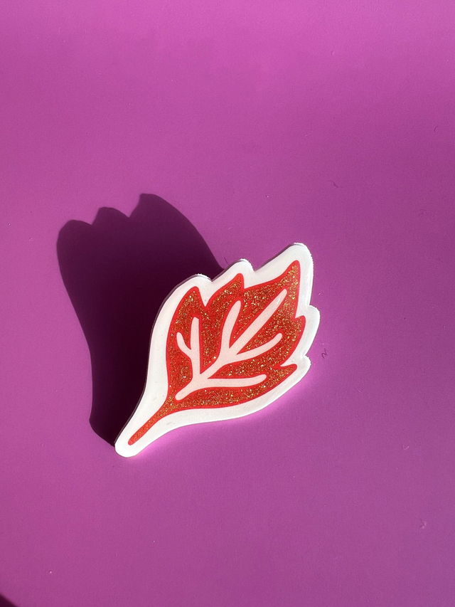 Autumn Leaf Glitter Pin