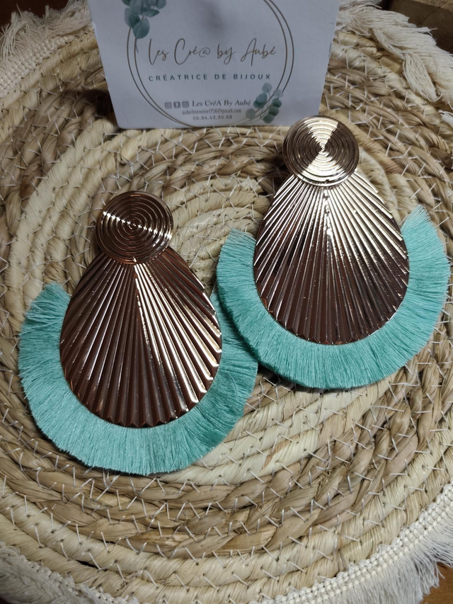 BO BIG BOHEME GOLD/ POMPONS TURQUOISE 0000370