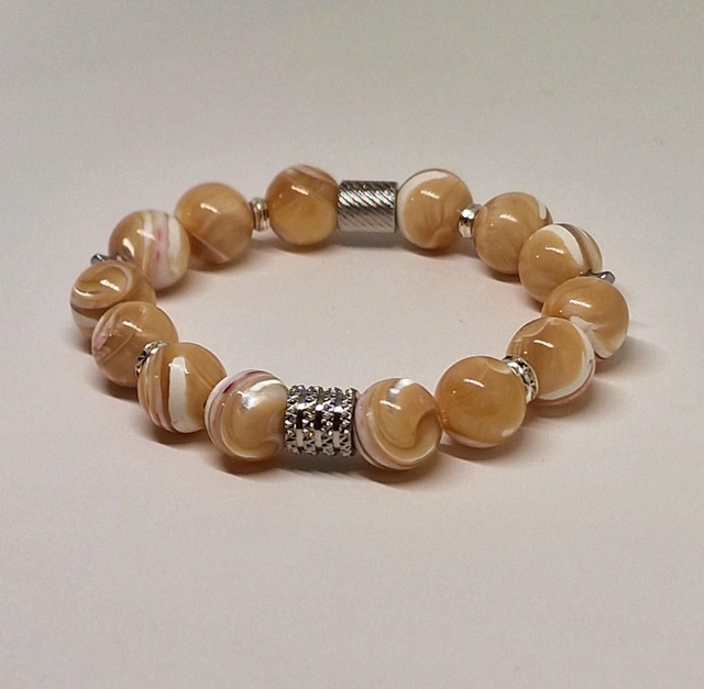 Bracelet Nacre doré en 1 cm 