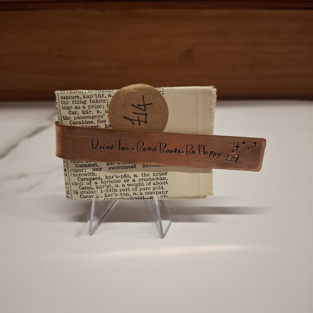 Handstamped Copper Bookmark