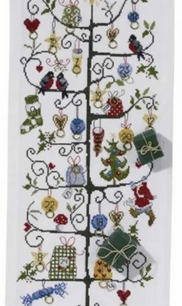 Christmas Tree Advent Cross Stitch Kit - Permin