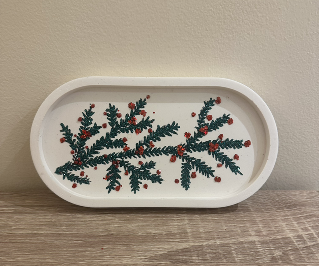 JESMONITE CHRISTMAS OVAL TRAY