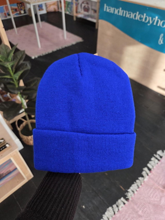 Unisex knitted beanie hat - Cobalt Blue - HE-195