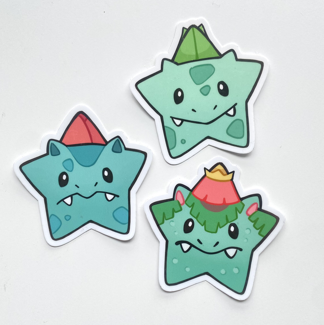 Grass PokéStar Sticker Set 