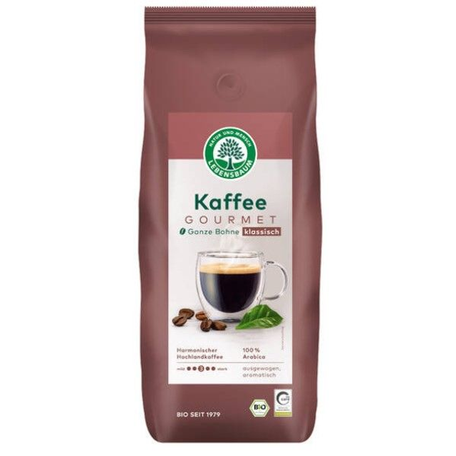 Lebensbaum Gourmet Kaffee, ganze Bohne 1kg Packung