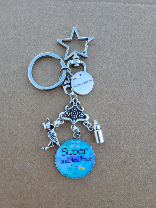 Super Puéricultrice - Accroche-Clés Argenté