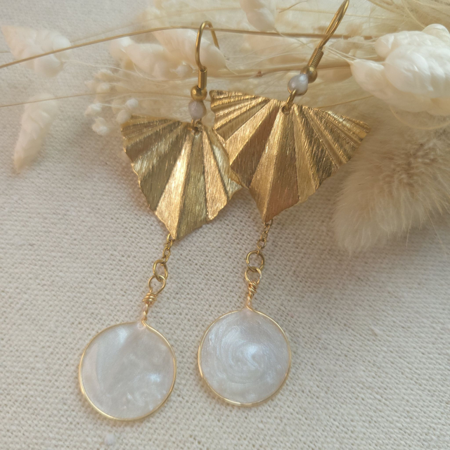 BOUCLES D'OREILLE en résine-bijoux de la mariée-Collection BACCHUS