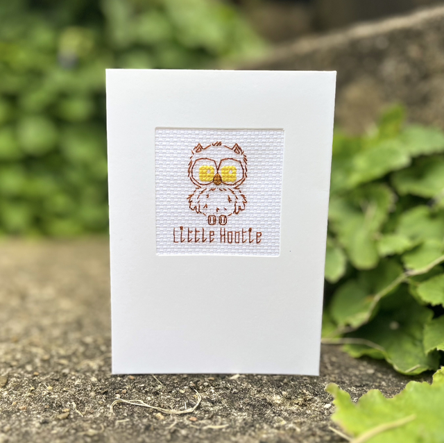 Cross Stich Little Hootie Greeting Card