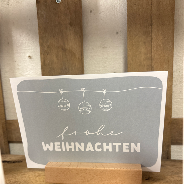 Postkarte Frohe Weihnachten Blau