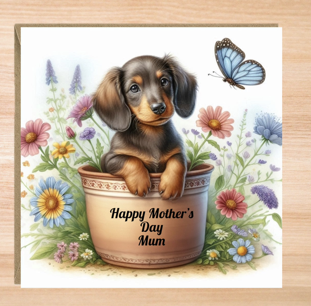 Personalised Dachshund Puppy Mother’s Day Card