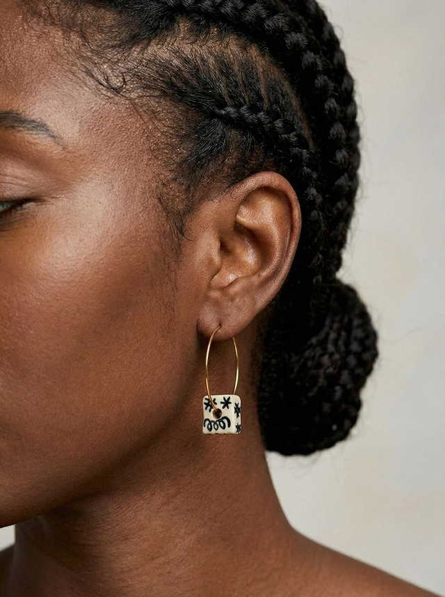 Square Playful Loop Earrings