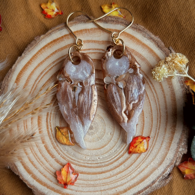 Owl Hook Earrings Gold Plated