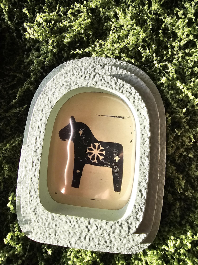 Cheval de Dala noir mini cadre 