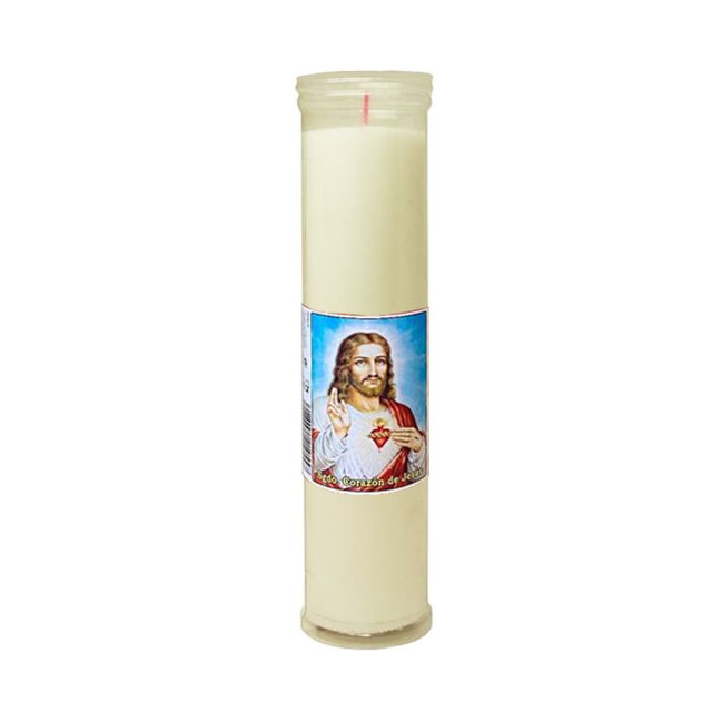 Velones Sagrado Corazón de Jesús 26,5 cm Blanco
