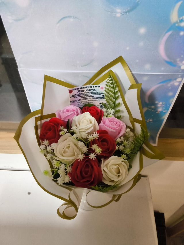 Bouquet roses de savon (6)
