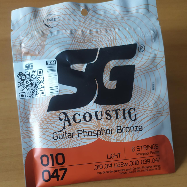 Encordoamento Violão 0.10 Aço Phophor Bronze SG Strings 