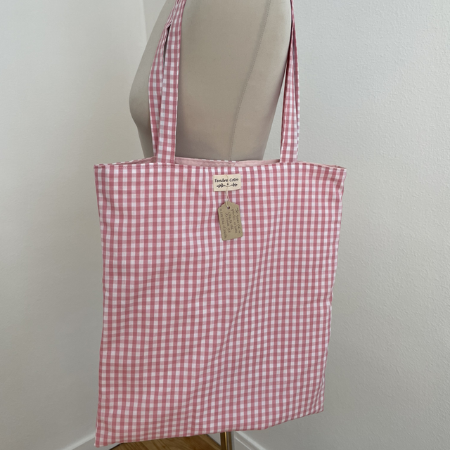 Tote bag Vichy rose 