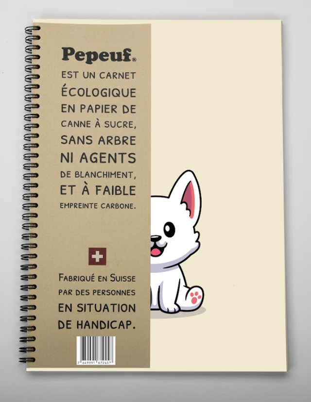 Carnet A4 non ligné de la marque Pepeuf