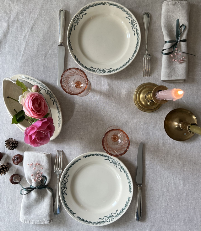 ROSALINE - Ensemble de 6 flûtes à champagne en verre rose Luminarc