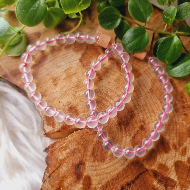 Ice Quartz 6mm Beaded Bracelet 