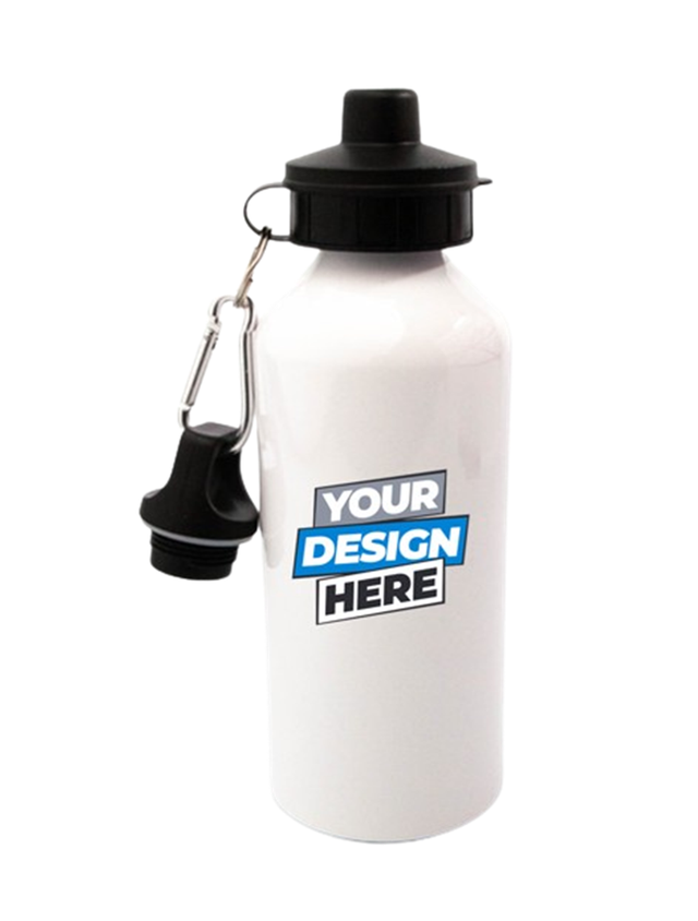 Personalised Water Bottles - 600ml - White