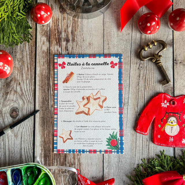 Carte « recette étoiles à la cannelle »