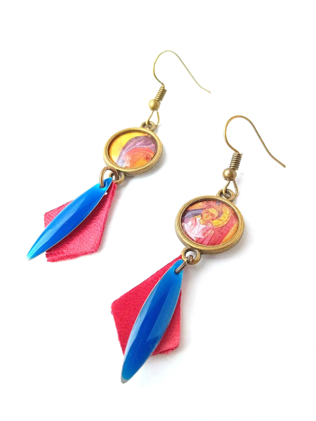 BO Médiévales Cabochon Icones- CUIR et PAPIER RECYCLÉS - Pièces Artisanales et Uniques