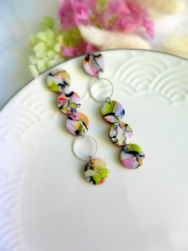 Boucles d&#039;oreilles asymétriques - Escale Fruitée