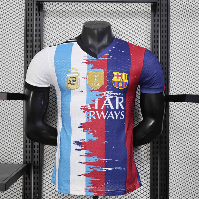 Camiseta Barcelona - Argentina EDICIÓN ESPECIAL (MESSI)- Versión Jugador- 25-26