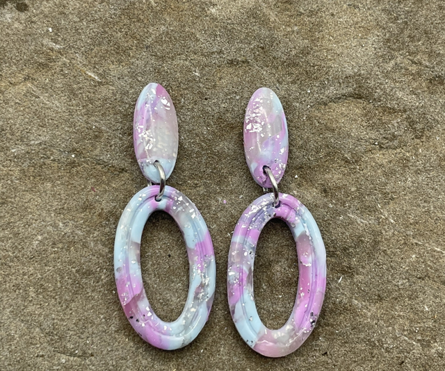 Misty oval stud drops