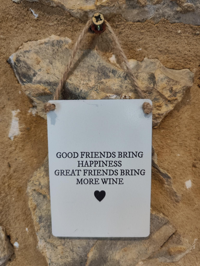 Great Friends Bring Wine Hanging Sign 
