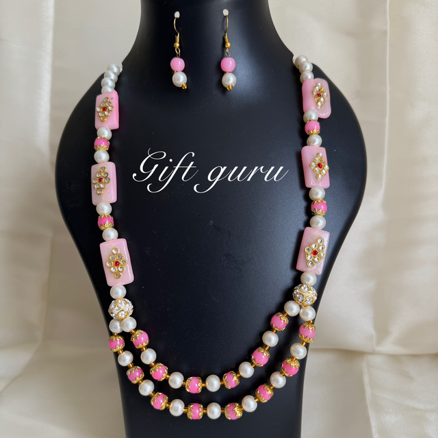 Jaipuri Maala with Ear rings 