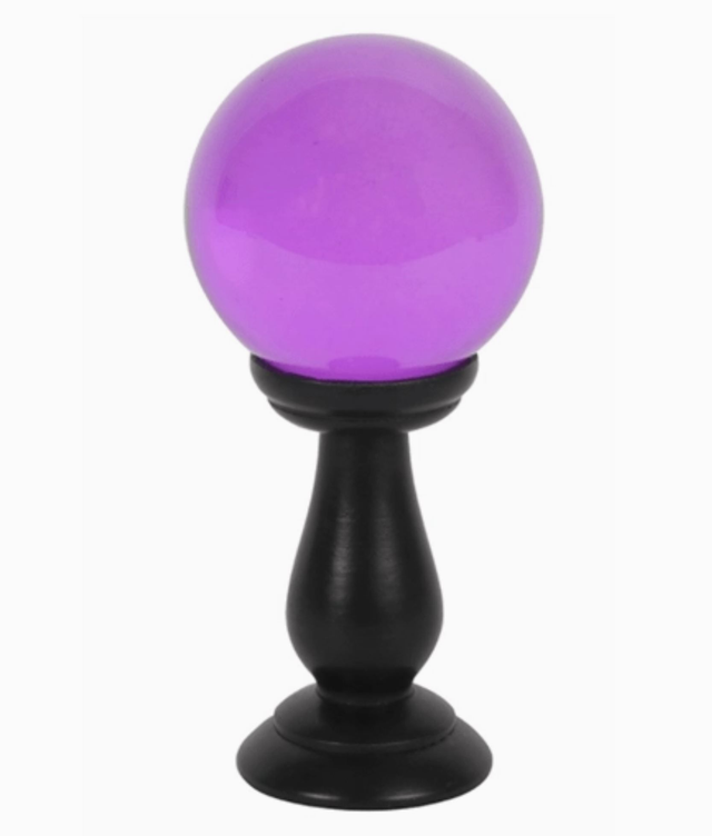 Boule de Cristal violette sur pied