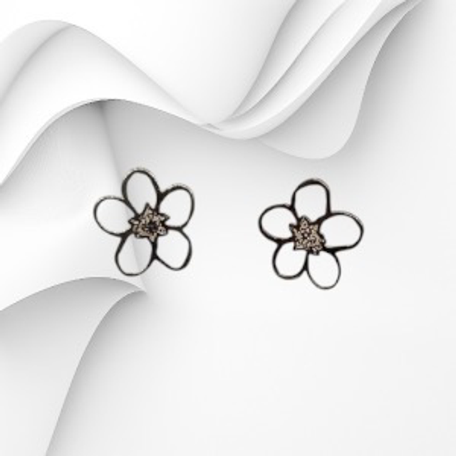 Forget me not sterling silver studs