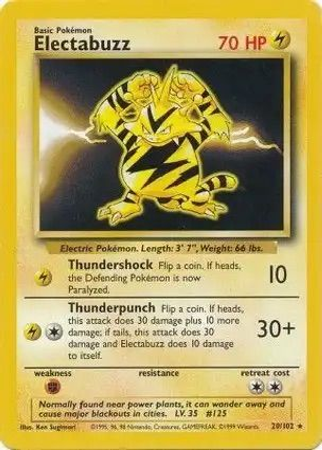 Electabuzz - 20/102 (Base Set Unlimited)