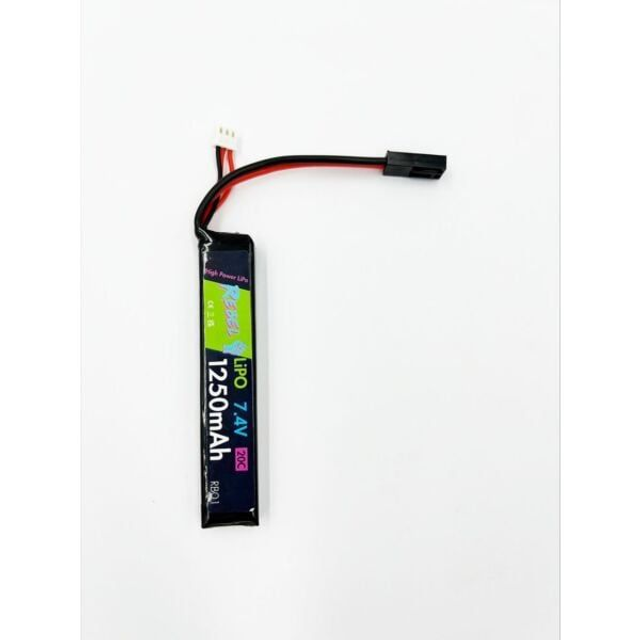 Rebel 7.4v Lipo 1250mAh Stick - Mini Tamiya