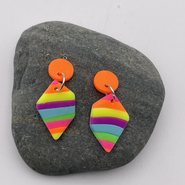 Statement rainbow stud drops 