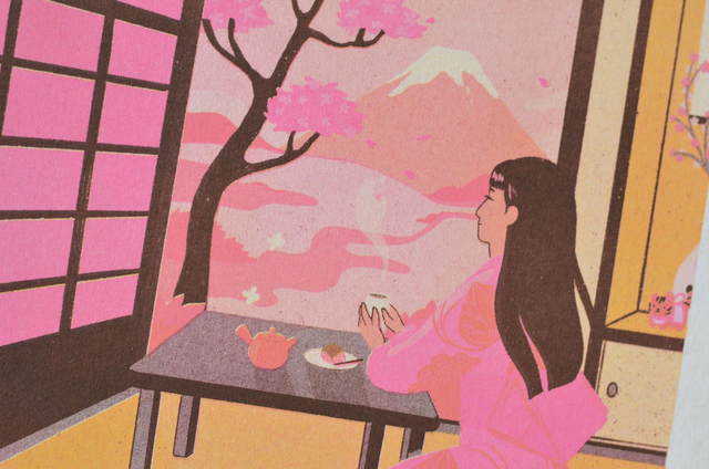 Affichette A4 le printemps au Japon *imprimée au Japon*