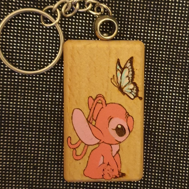 Porte-clef Stitch, Angel +papillon