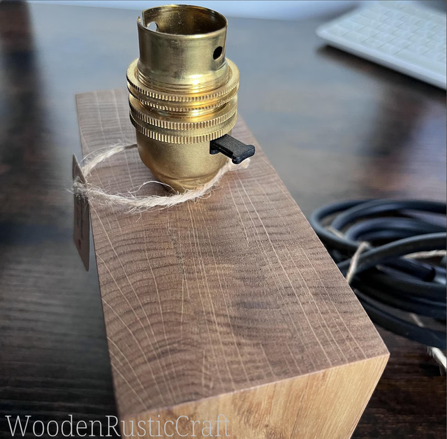 Solid Oak Bedside Lamp Base | Rustic Lamp Base