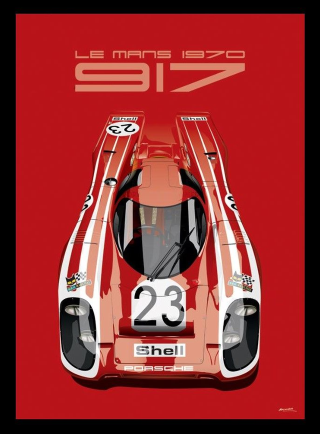 Porsche 917 #23 Martini framed poster print by Archimede