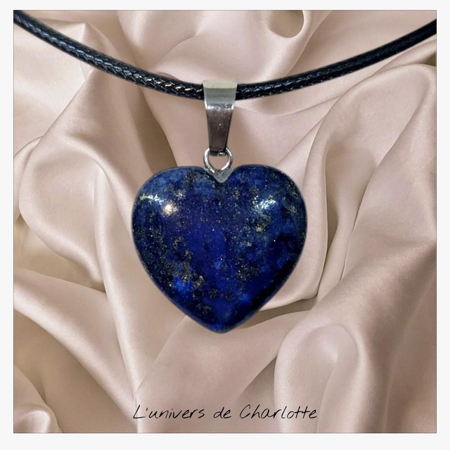 Pendentif &quot;Lapis lazuli&quot; coeur PN-313