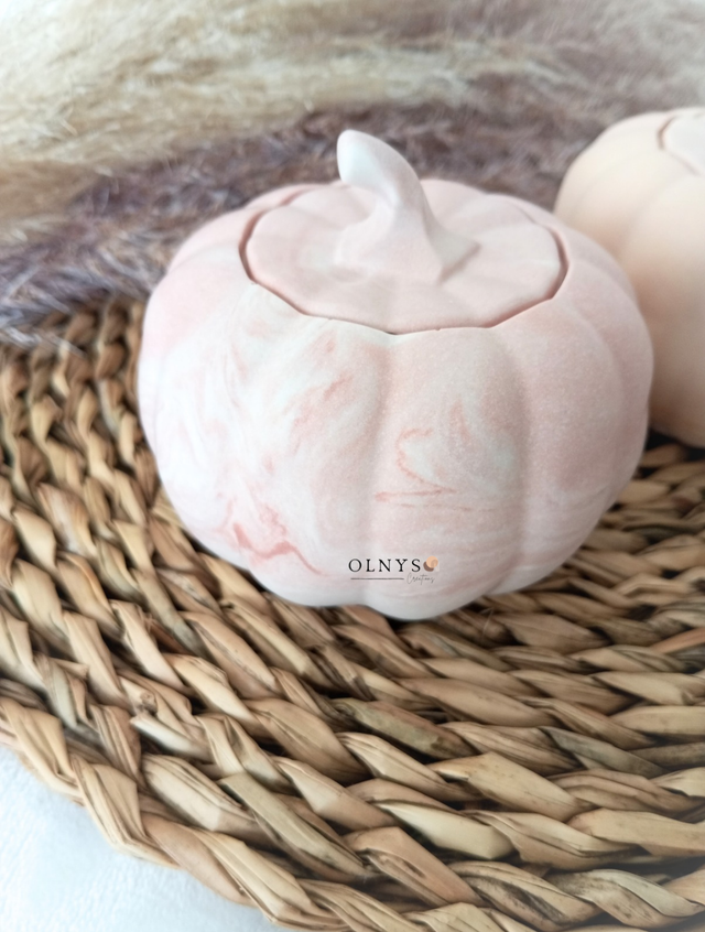 Pot citrouille en plâtre résine - Modèle Marble Orange