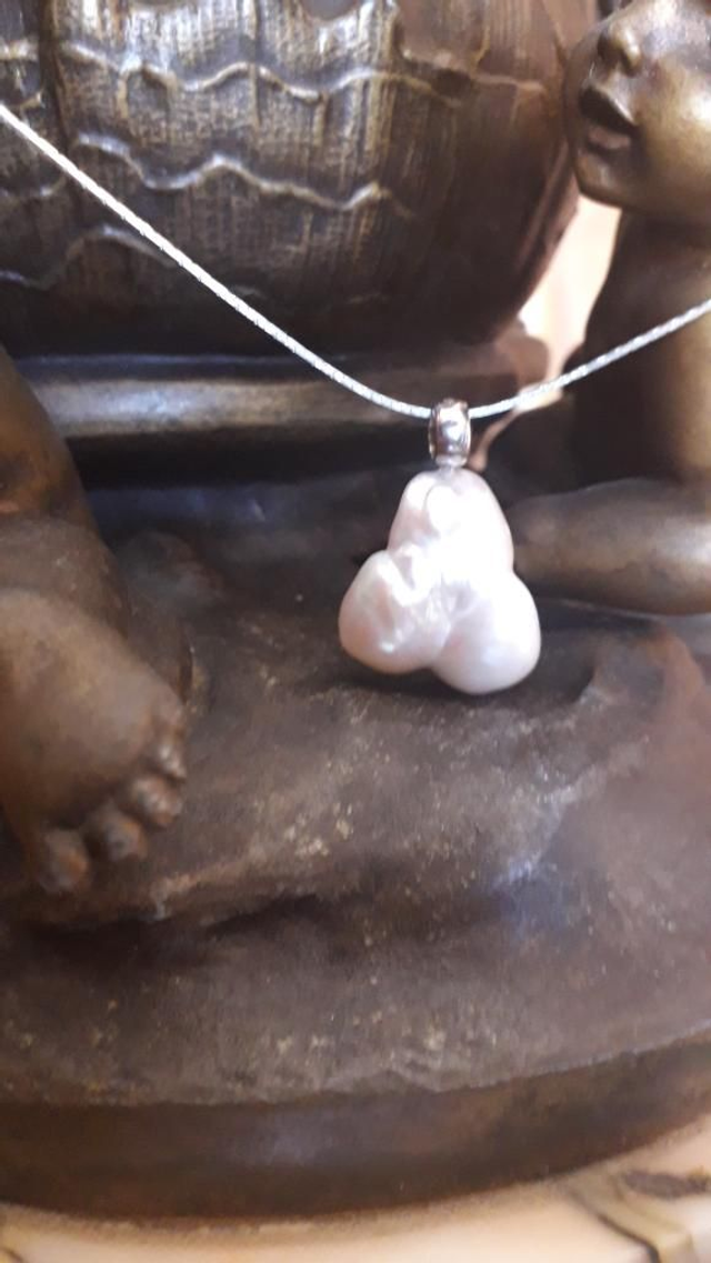 Pendentif perle de culture, argent 925.