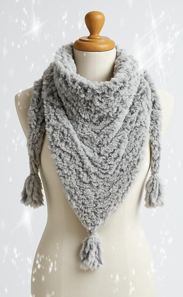 Echarpe triangle gris chiné